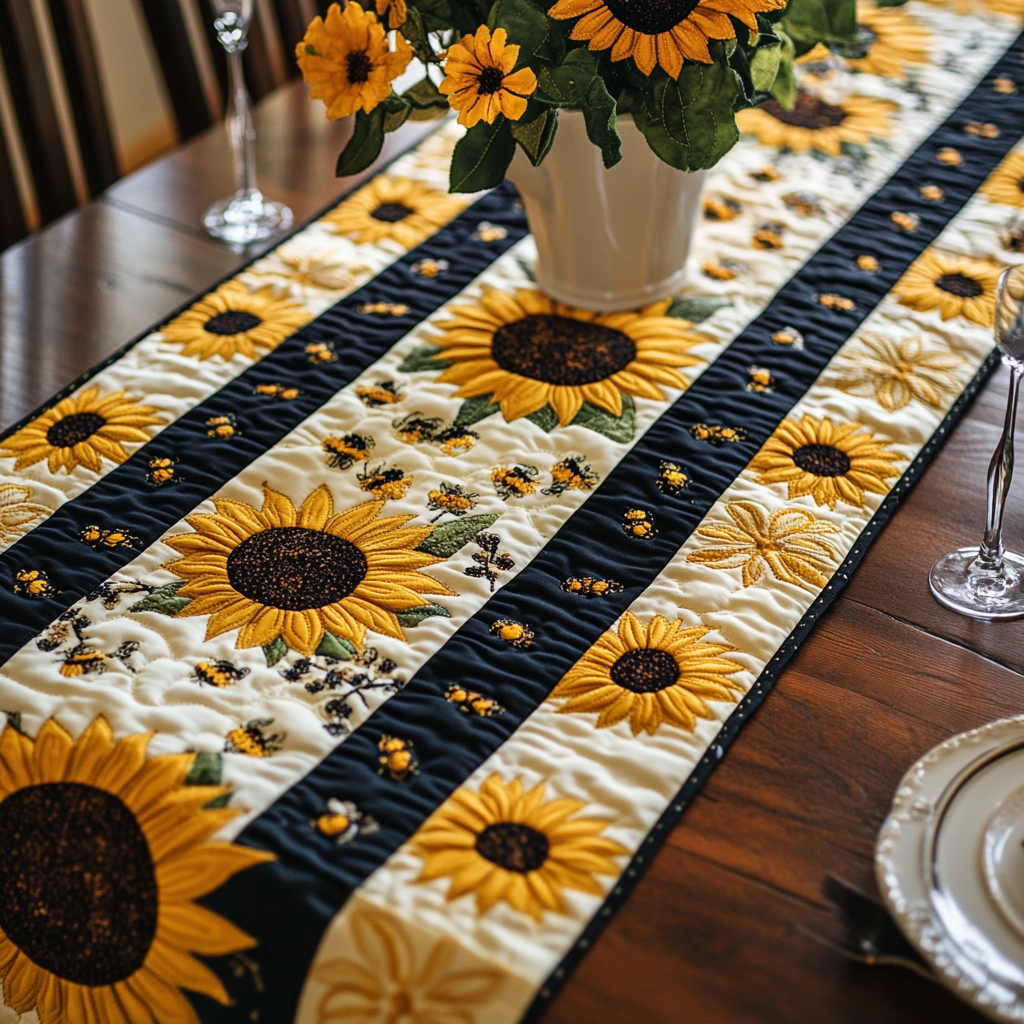 Sunset Symphony Quilted Table Runner NCU0NVH049