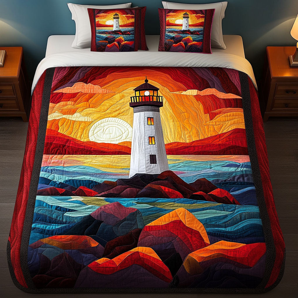 Sunset Glow 3-Piece Quilted Bedding Set NCU0NNT272