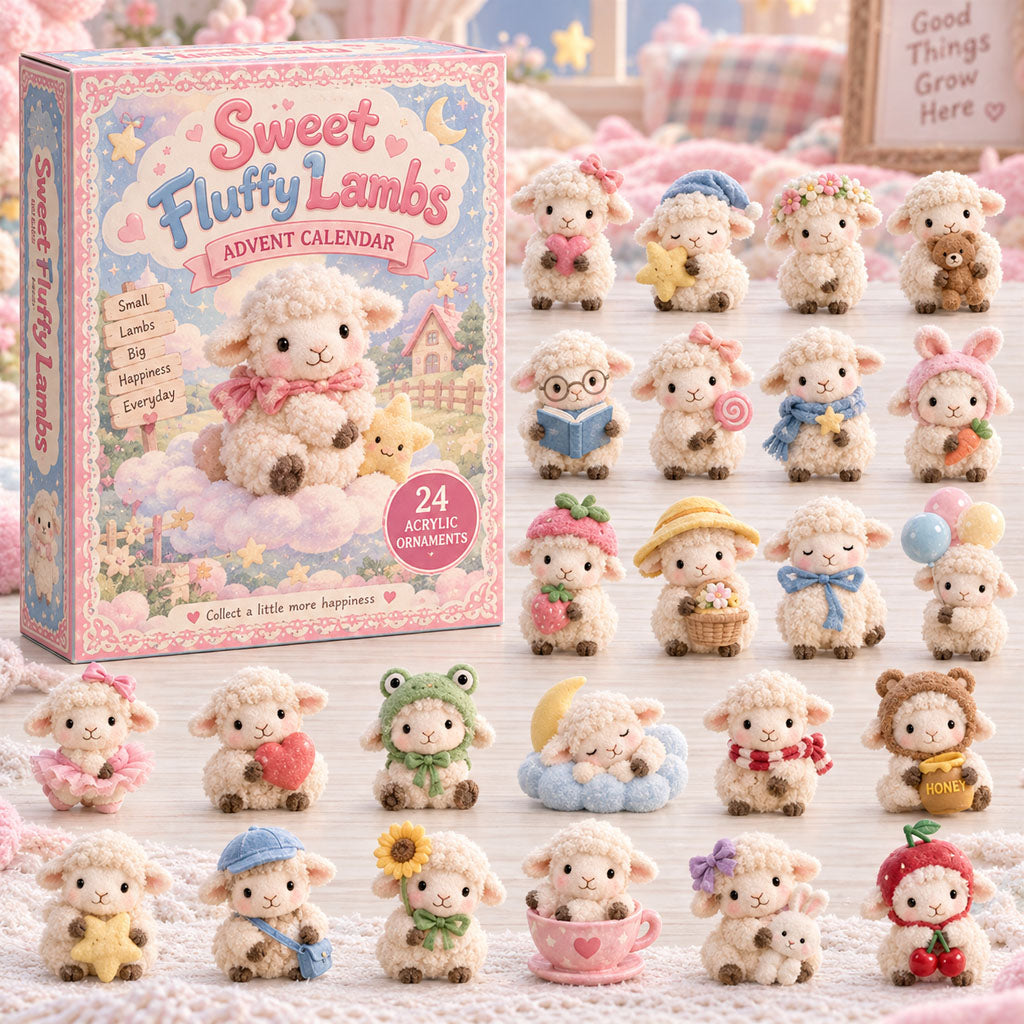 CHRISTMAS KICKOFF 40% OFF - Sweet Fluffy Lambs Advent Calendar 2026 - 24-Day Festive Countdown, Acrylic Charms Blind Box - Gift For Grandchildren, Kid AC0HA311