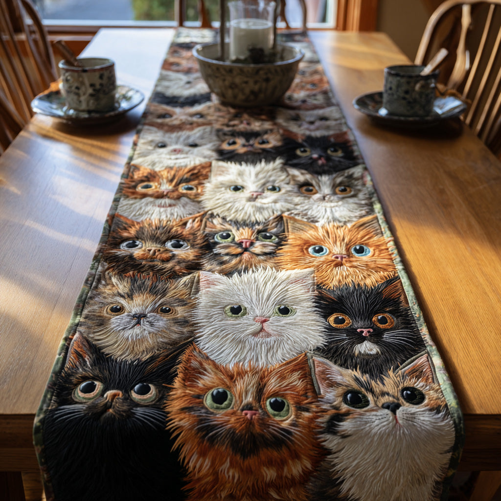 Tabby Tales Quilted Table Runner NCU0DV996