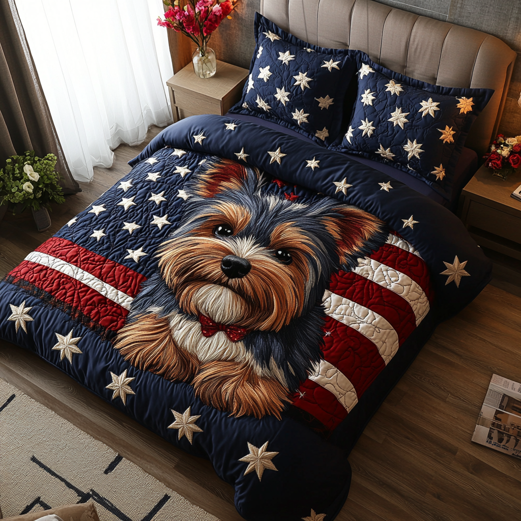 Terrier Spirit 3-Piece Quilted Bedding Set NCU0DV434