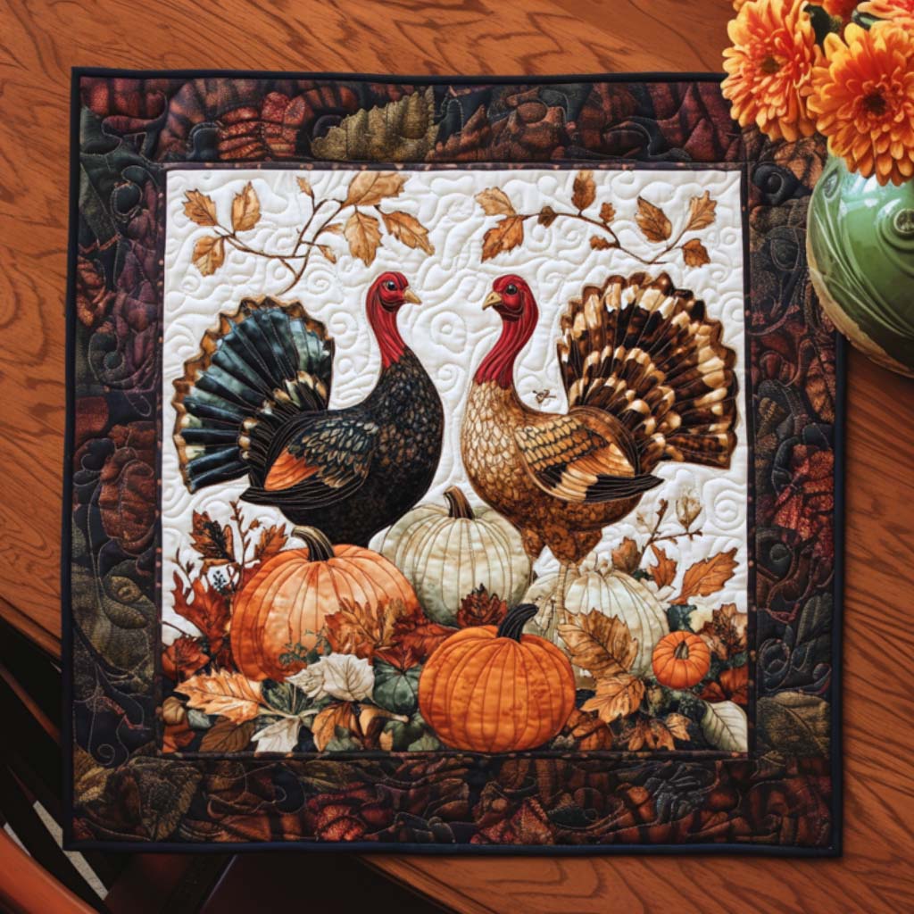 Thankful Turkey Time Quilted Table Topper NCU0NNT1016