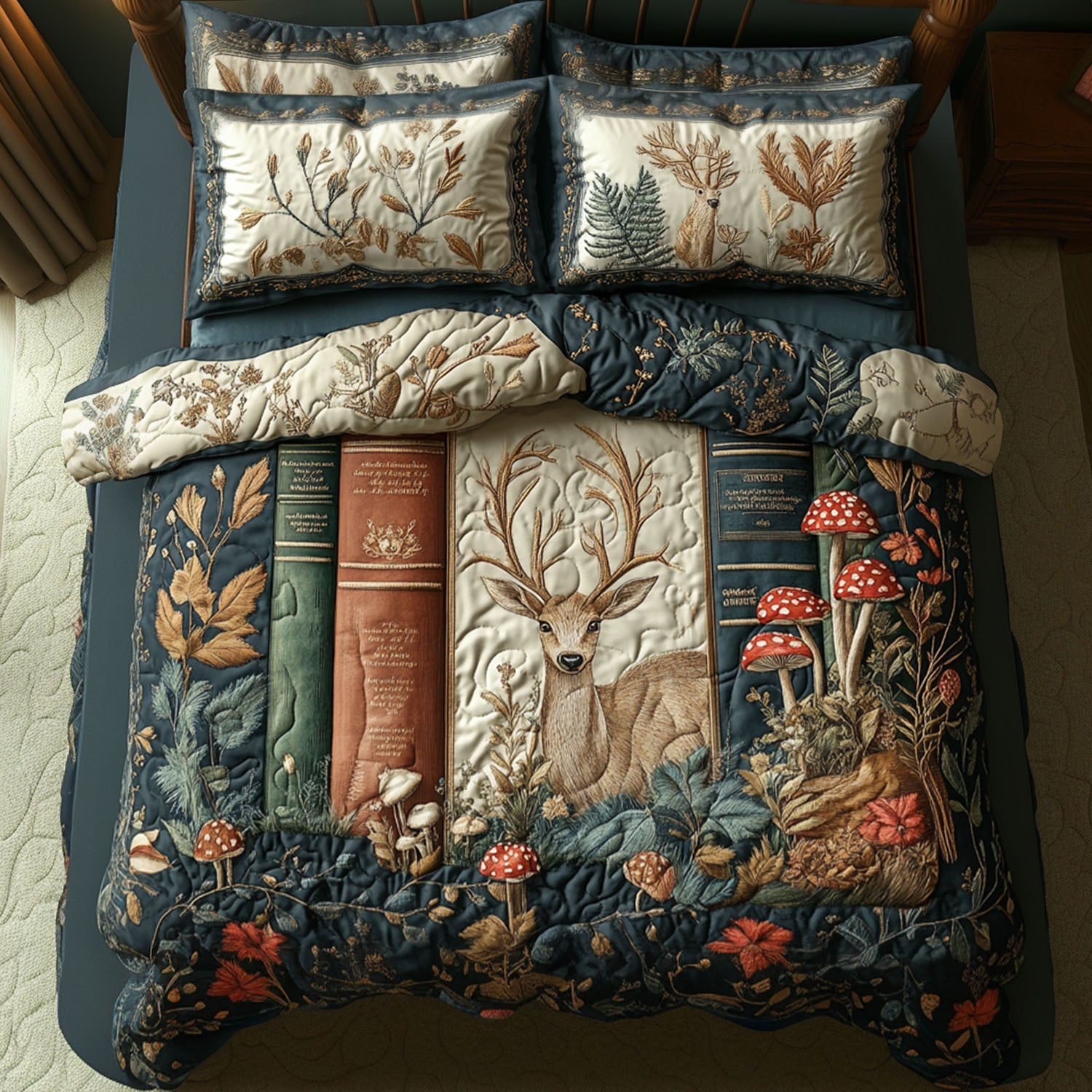 The Book Nook 3-Piece Quilted Bedding Set NCU0PTT245