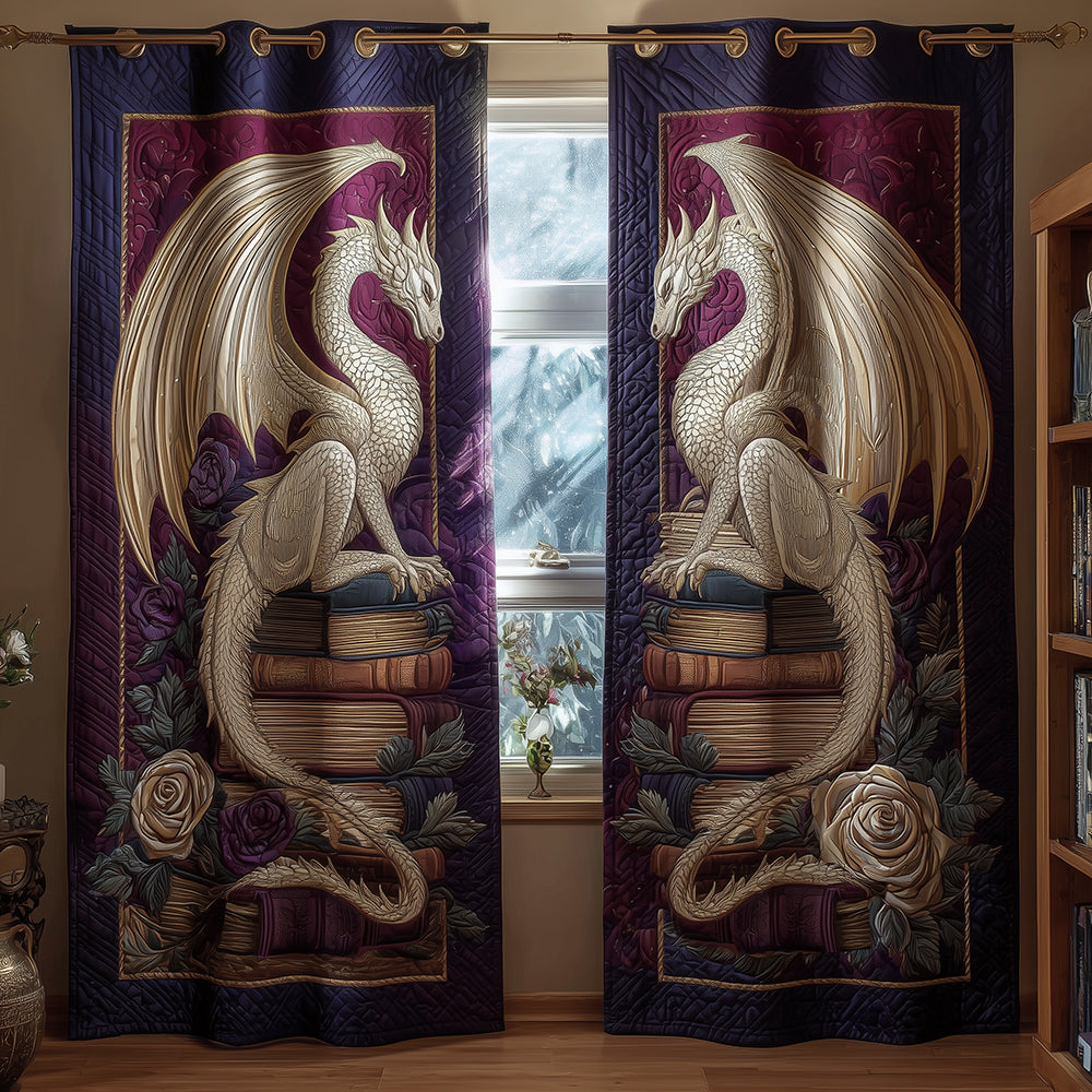 The Bookbound Dragon Quilted Curtains NCU0TH3821