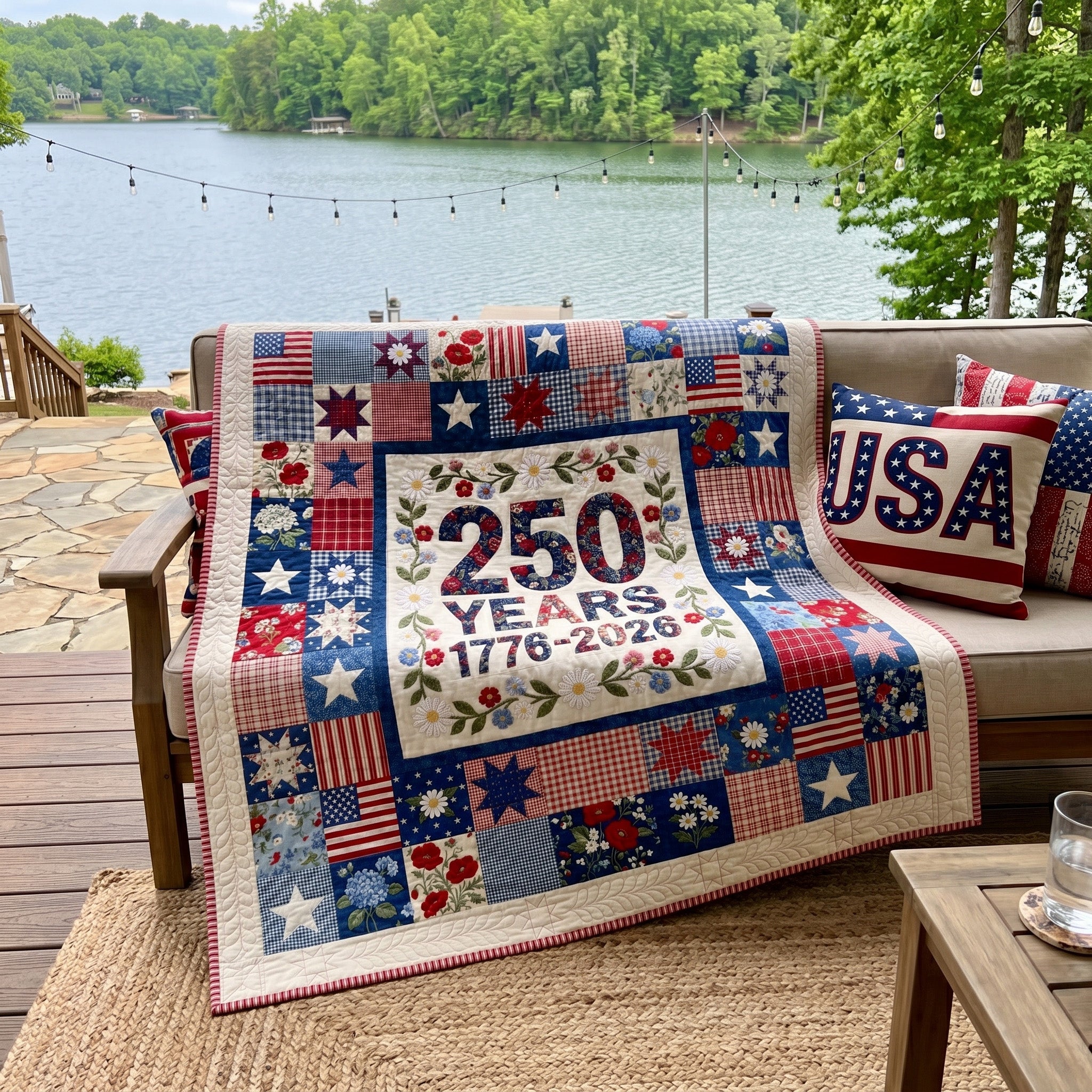 The Sestercentennial Star Quilted Blanket NCU0PTT3099