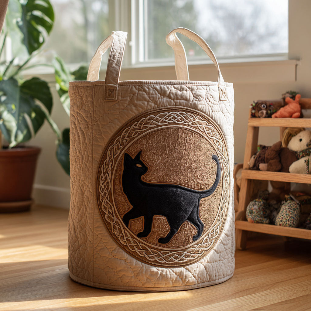 The Spellbound Cat Quilted Laundry Basket NCU0PTT1654