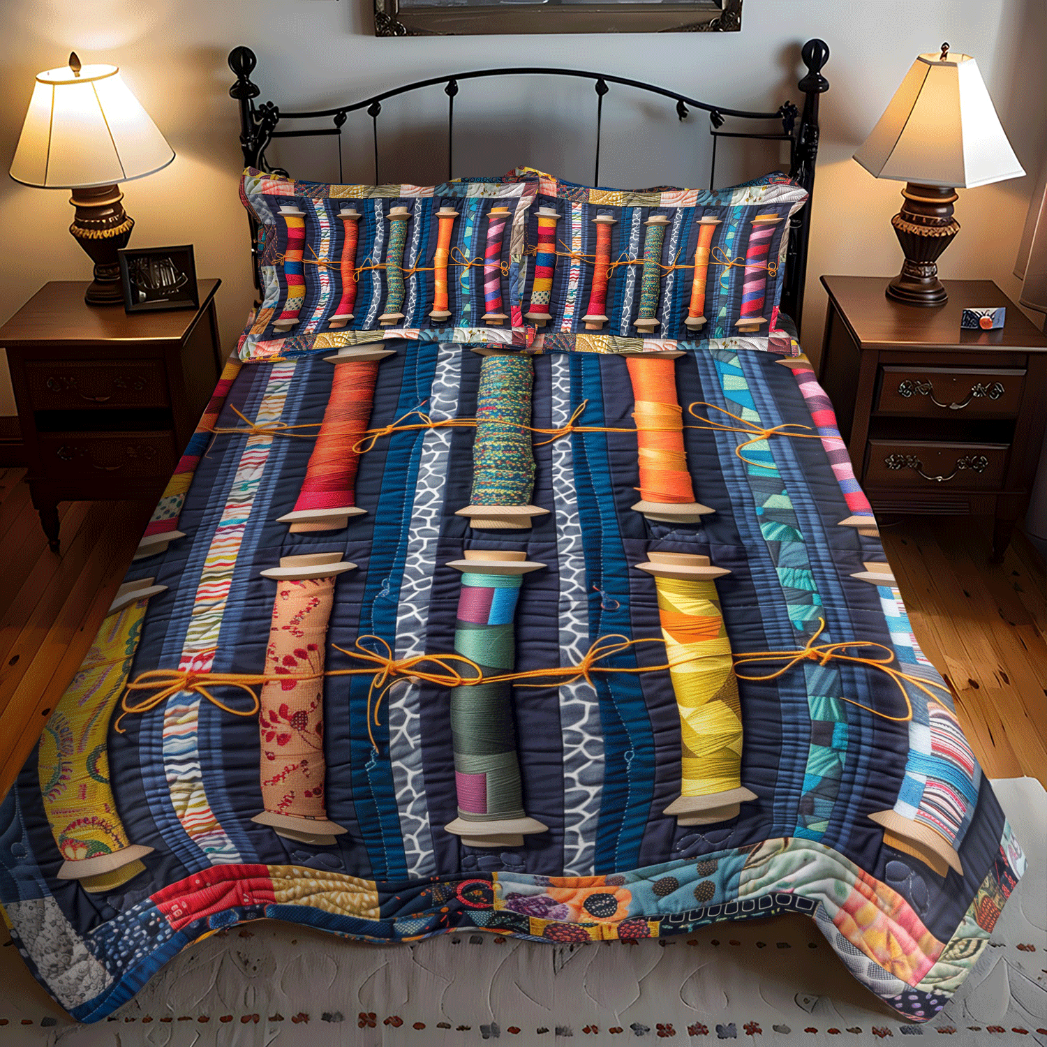 Threaded Beauty 3-Piece Quilted Bedding Set NCU0TH1304