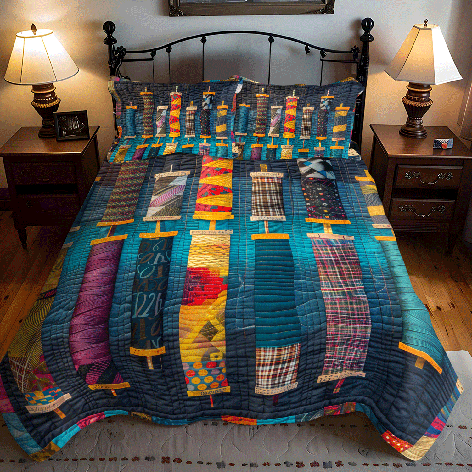 Threaded Harmony 3-Piece Quilted Bedding Set NCU0TH1306