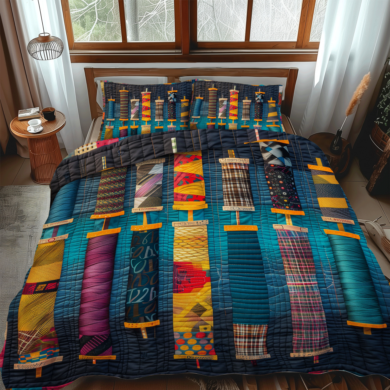 Threaded Harmony 3-Piece Quilted Bedding Set NCU0TH1306