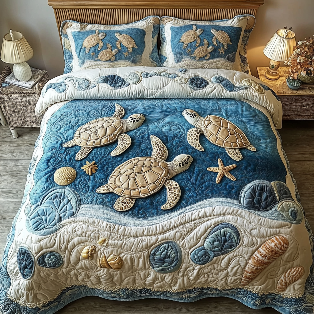 Tidal Comfort 3-Piece Quilted Bedding Set NCU0NVH338