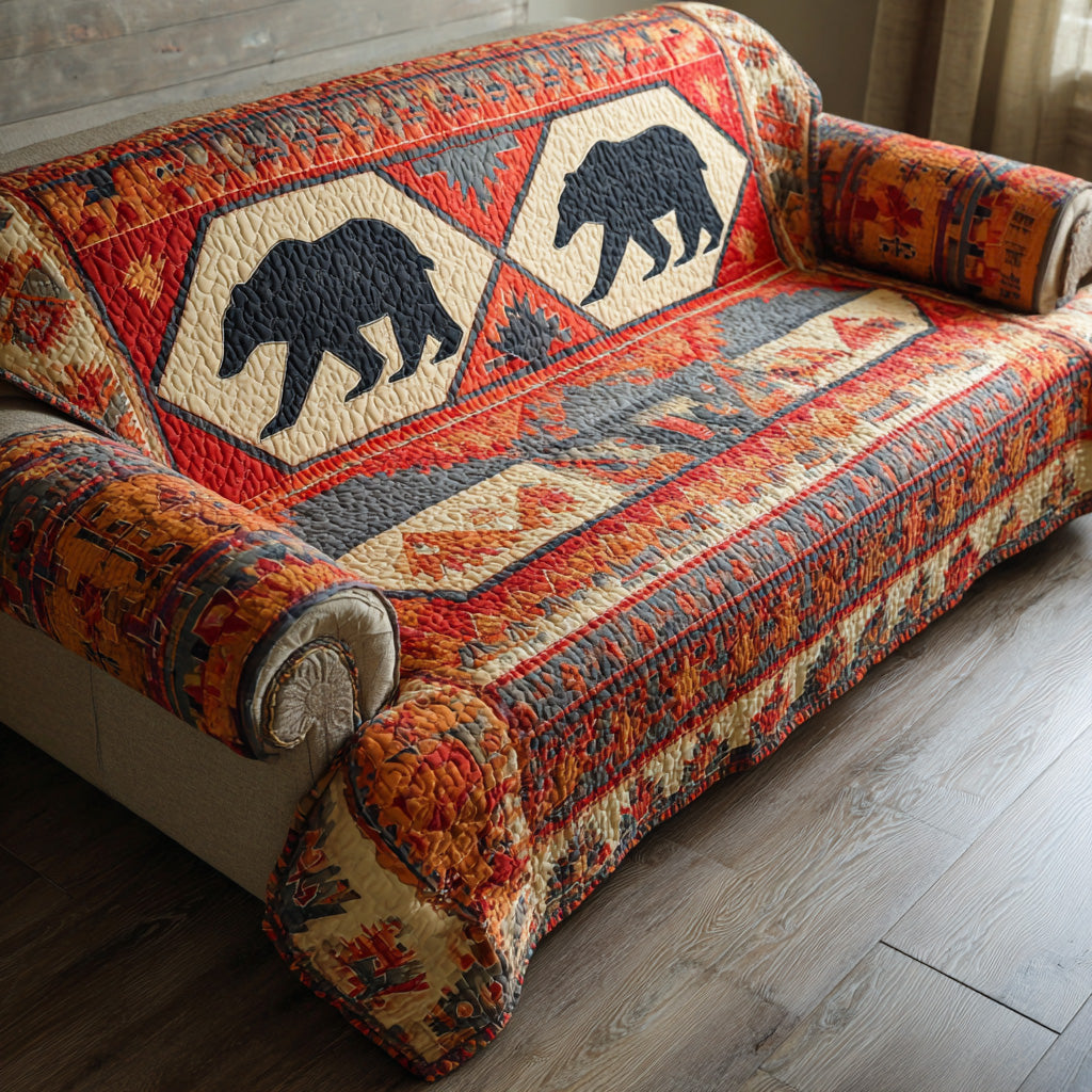 Timber Bear Ridge Quilted Sofa Cover NCU0NTD1271