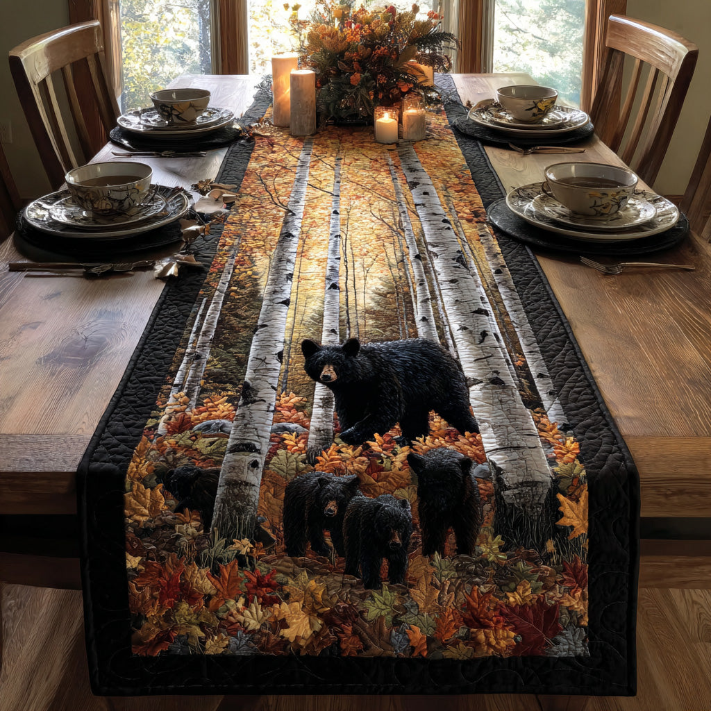 Black Bear Quilted Table Runner NCU0QN045