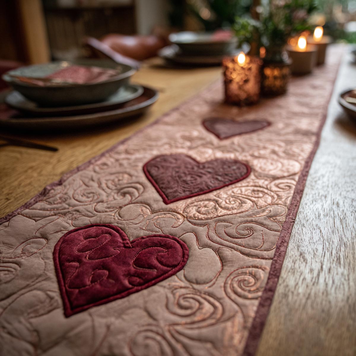 Timeless Love Quilted Table Runner NCU0DV1816