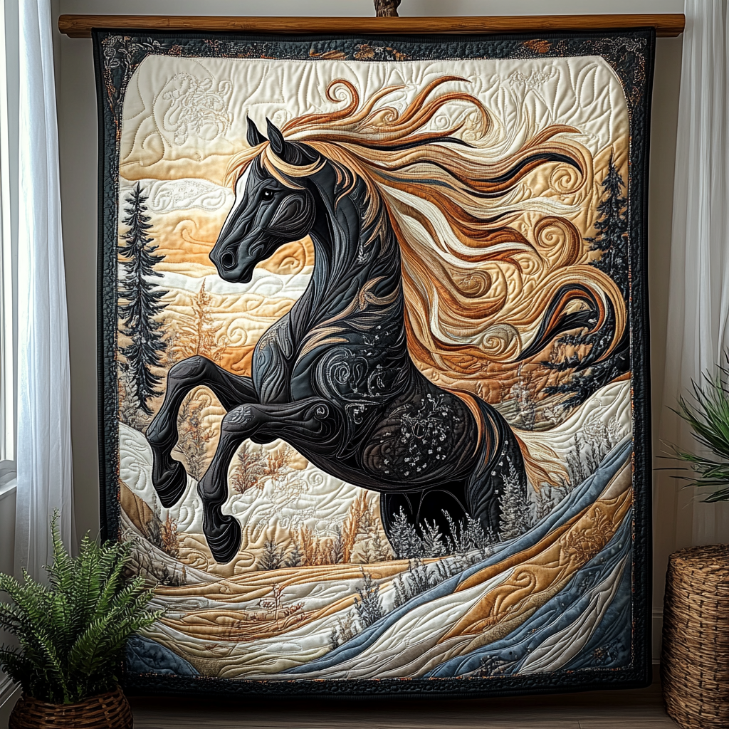 Timeless Hoofbeats Quilted Blanket NCU0DV100