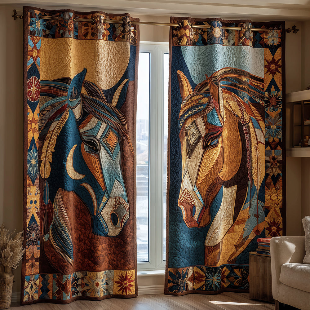 Tribal Trail Riders Quilted Curtains NCU0TH3902