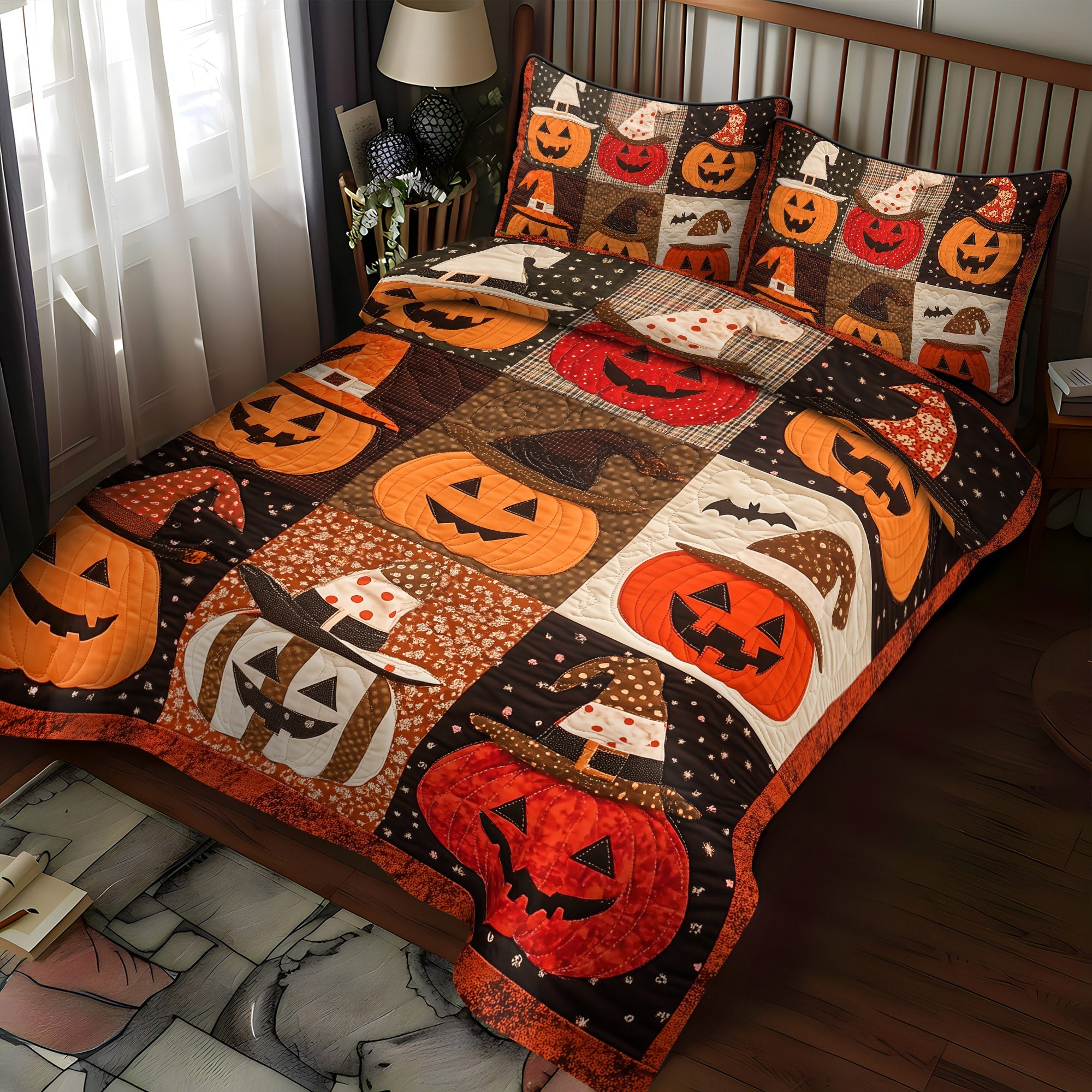 Trick Or Treat Tapestry Quilted Bedding Set NCU0DV951
