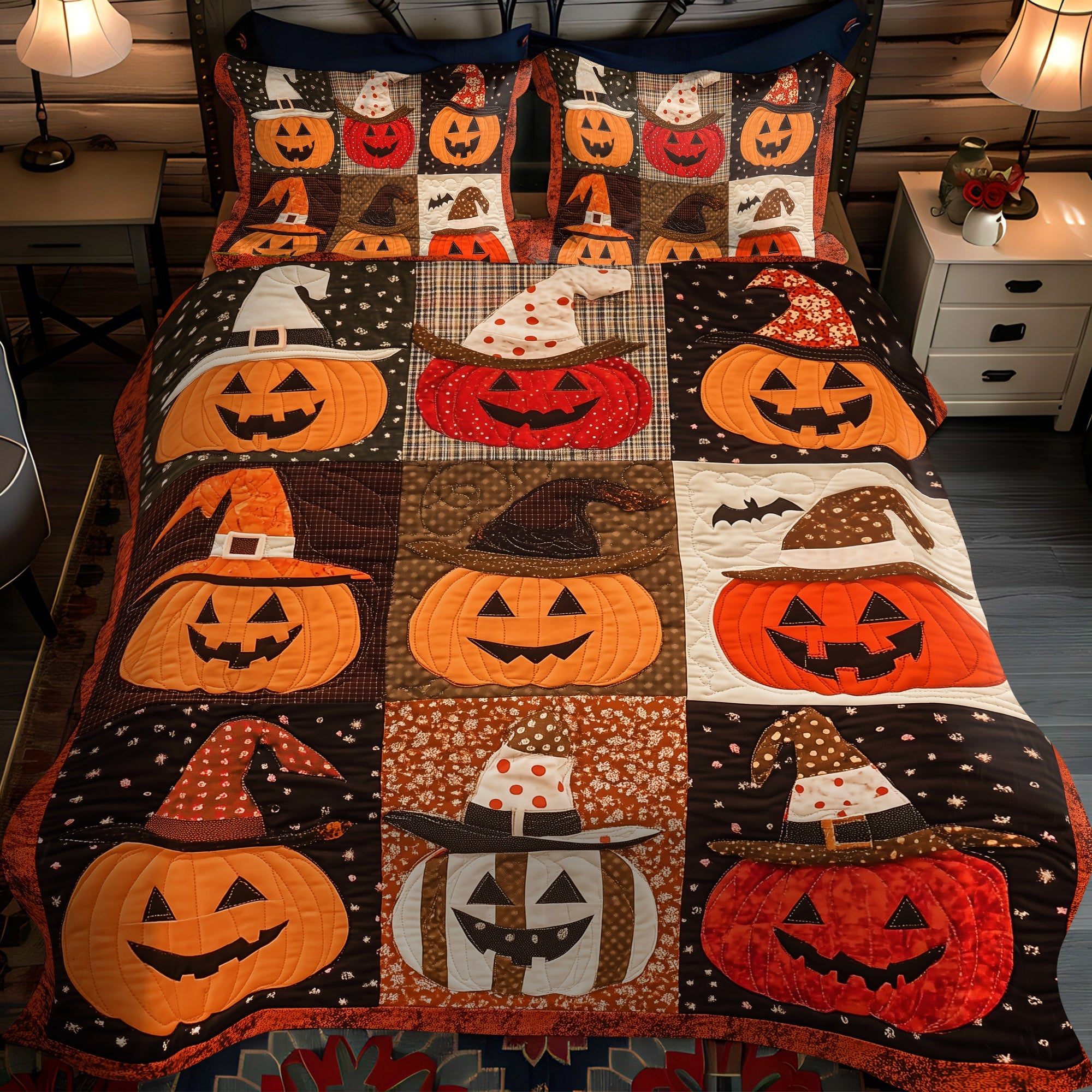 Trick Or Treat Tapestry Quilted Bedding Set NCU0DV951