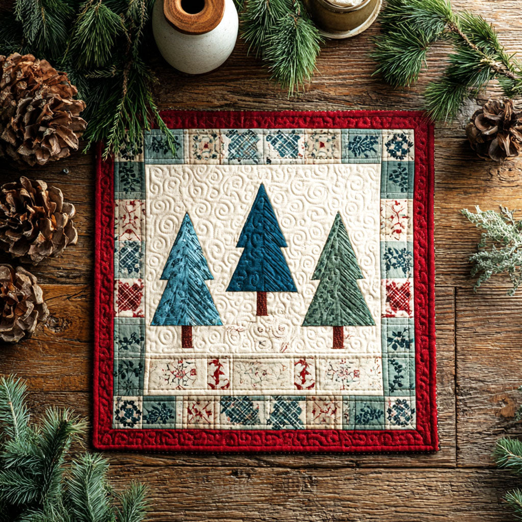 Trio Of Pines Quilted Table Topper NCU0NTV144