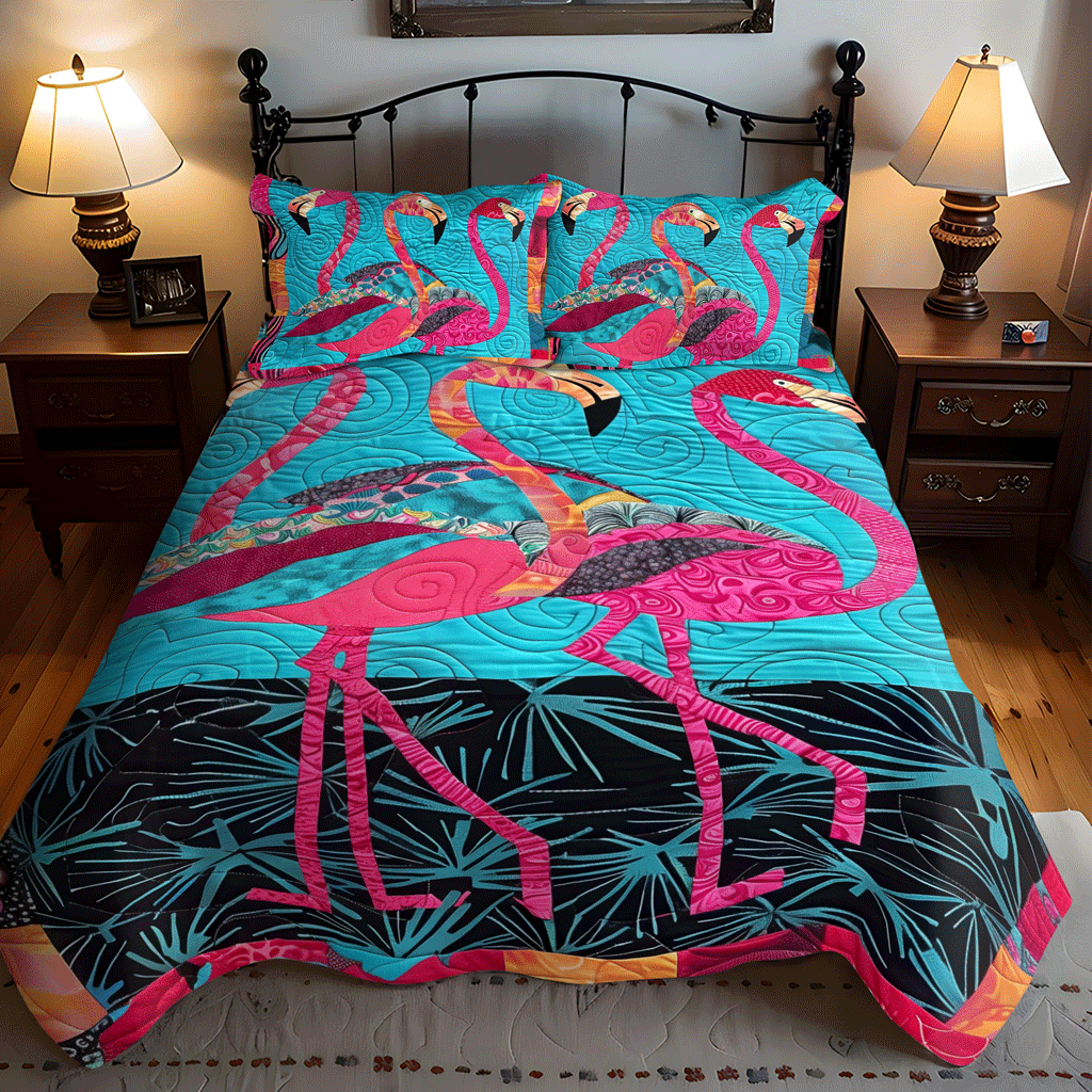 Tropical Bliss 3-Piece Quilted Bedding Set NCU0TL777