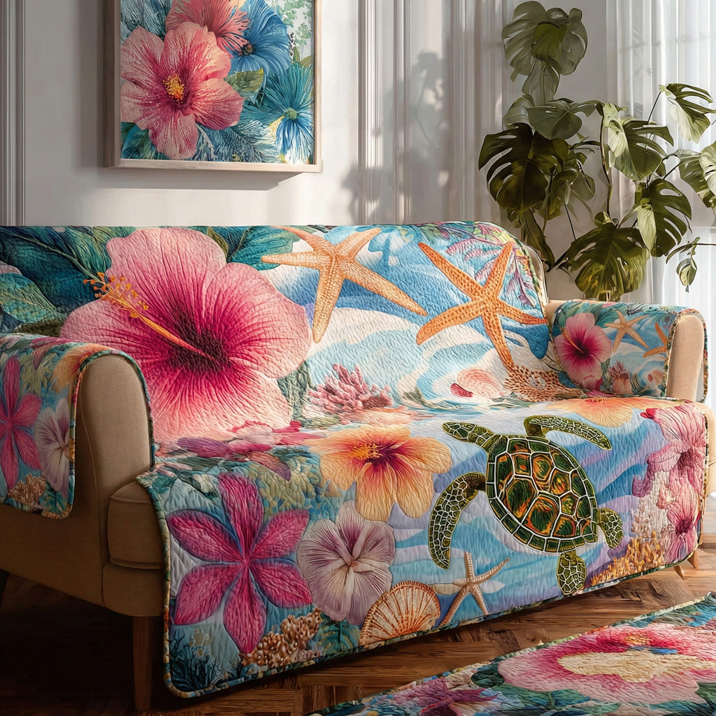 Tropical Escape Quilted Sofa Cover NCU0LDH436