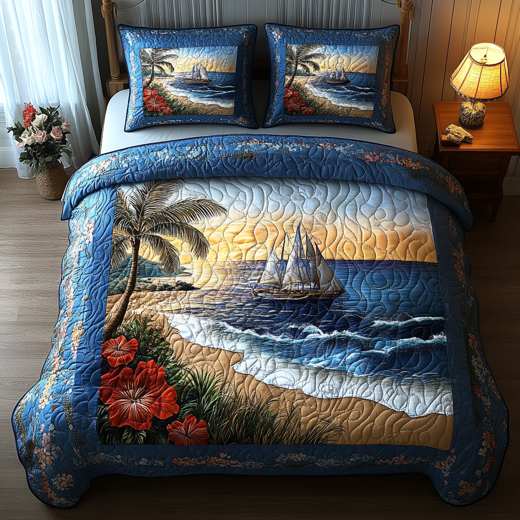 Tropical Serenity Quilted Bedding Set NCU0DV187