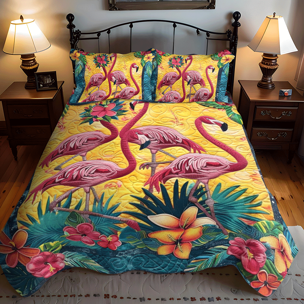 Tropical Tranquility 3-Piece Quilted Bedding Set NCU0TL781