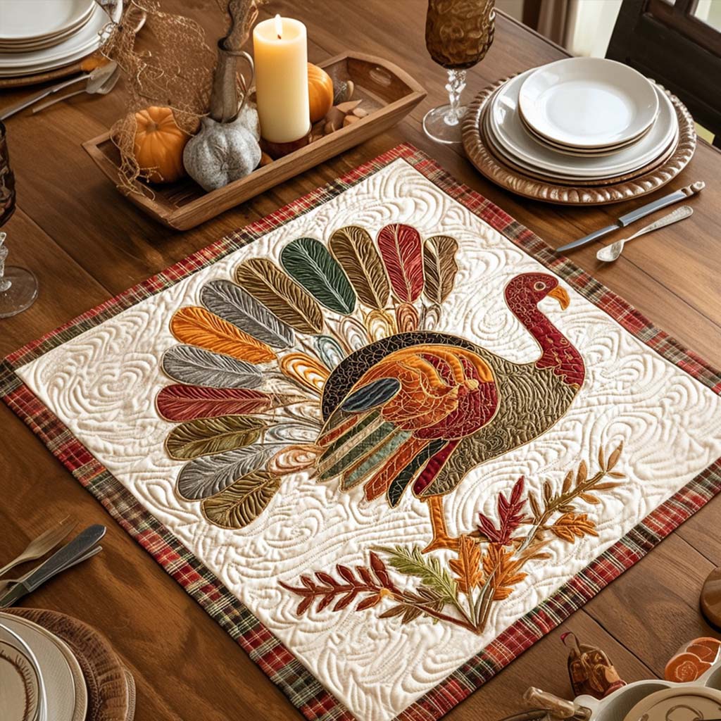 Turkey Tango Quilted Table Topper NCU0PTT1552