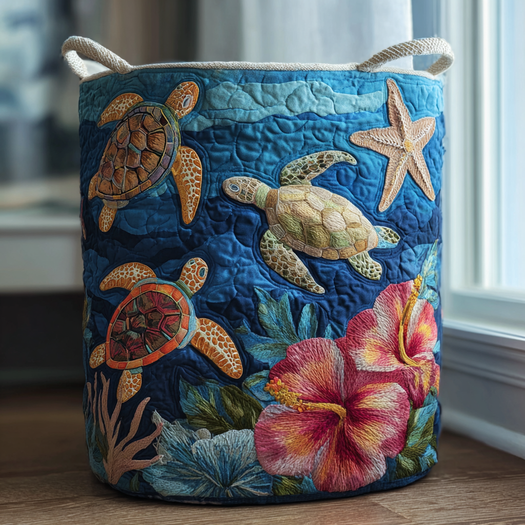 Turtle Flow Quilted Laundry Basket NCU0DDK1166