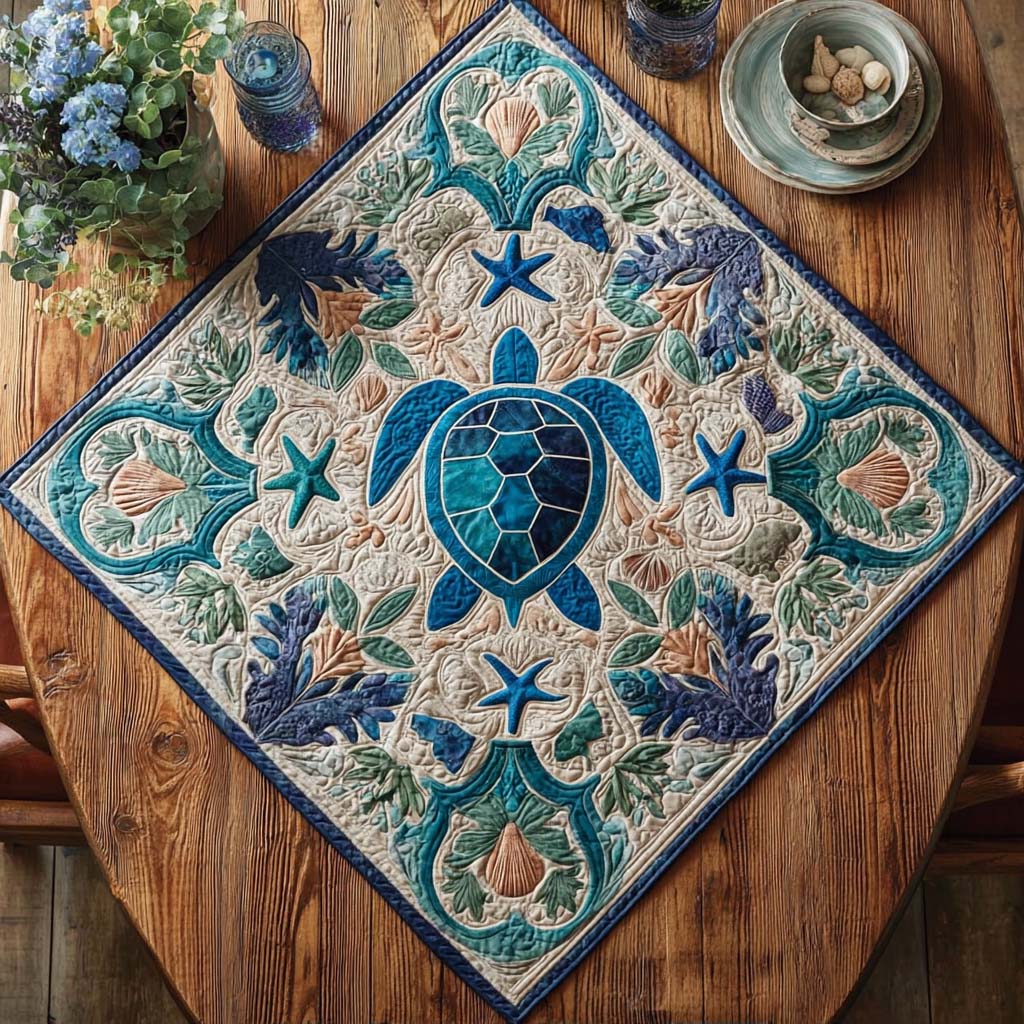Turtle Haven Quilted Table Topper NCU0NTD011