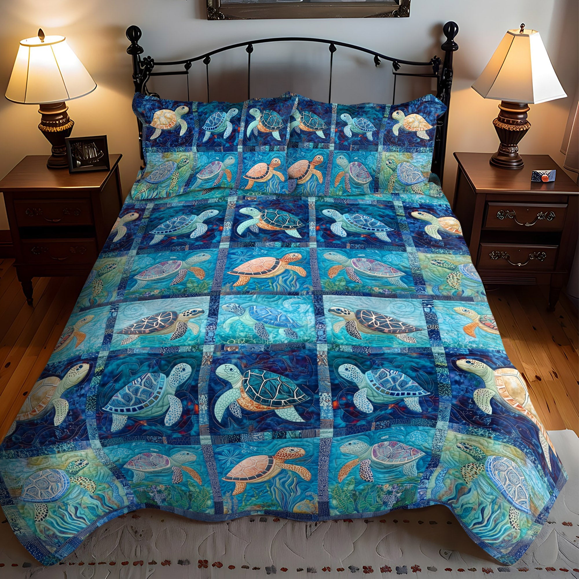 Turtle Reef Escape 3-Piece Quilted Bedding Set NCU0PT1859
