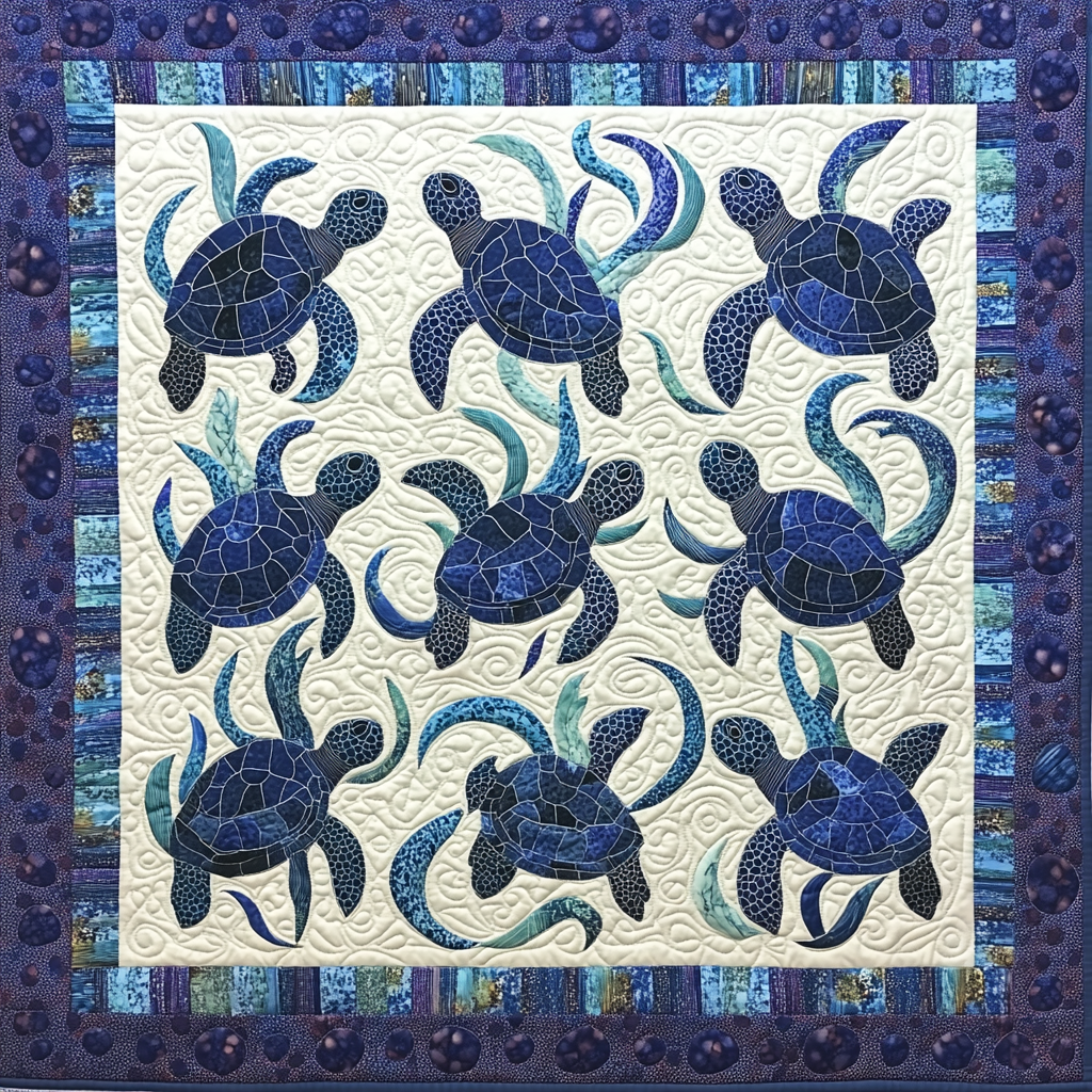Turtle Tides Quilted Blanket NCU0DDK131