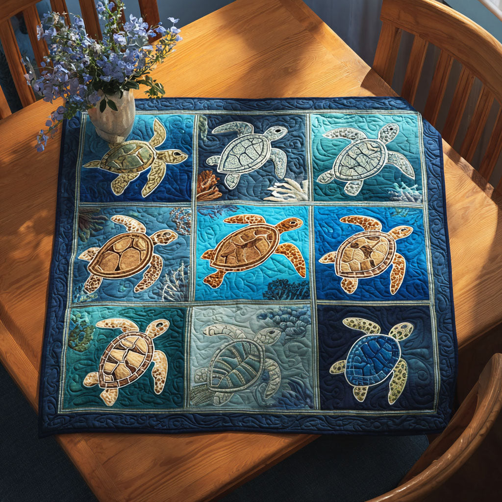 Turtle Trails Quilted Table Topper NCU0PTT695