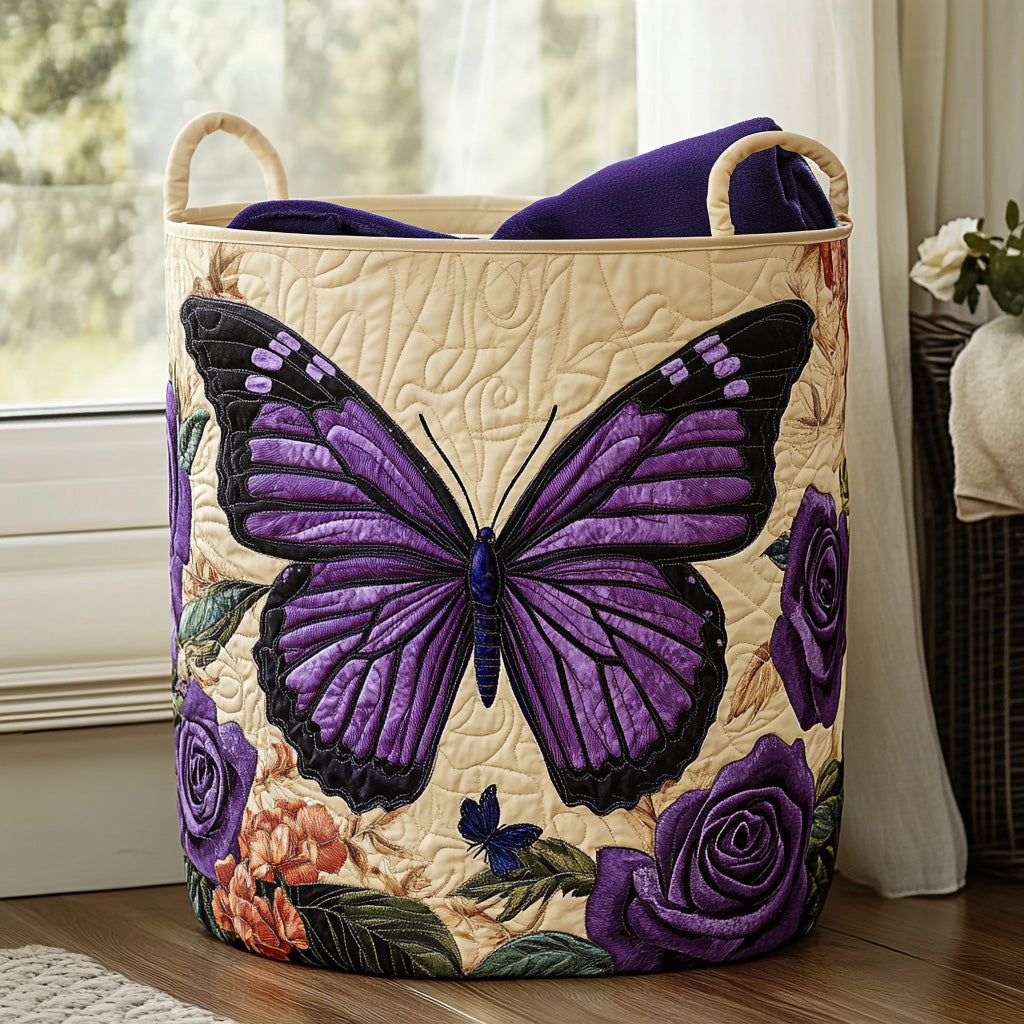 Twilight Bloom Quilted Laundry Basket NCU0PVL671