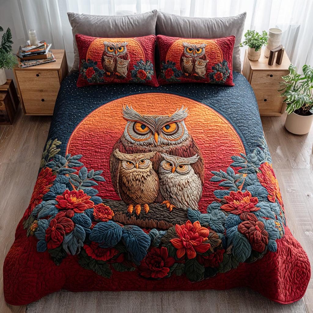 Twilight Perch 3-Piece Quilted Bedding Set NCU0NTD646