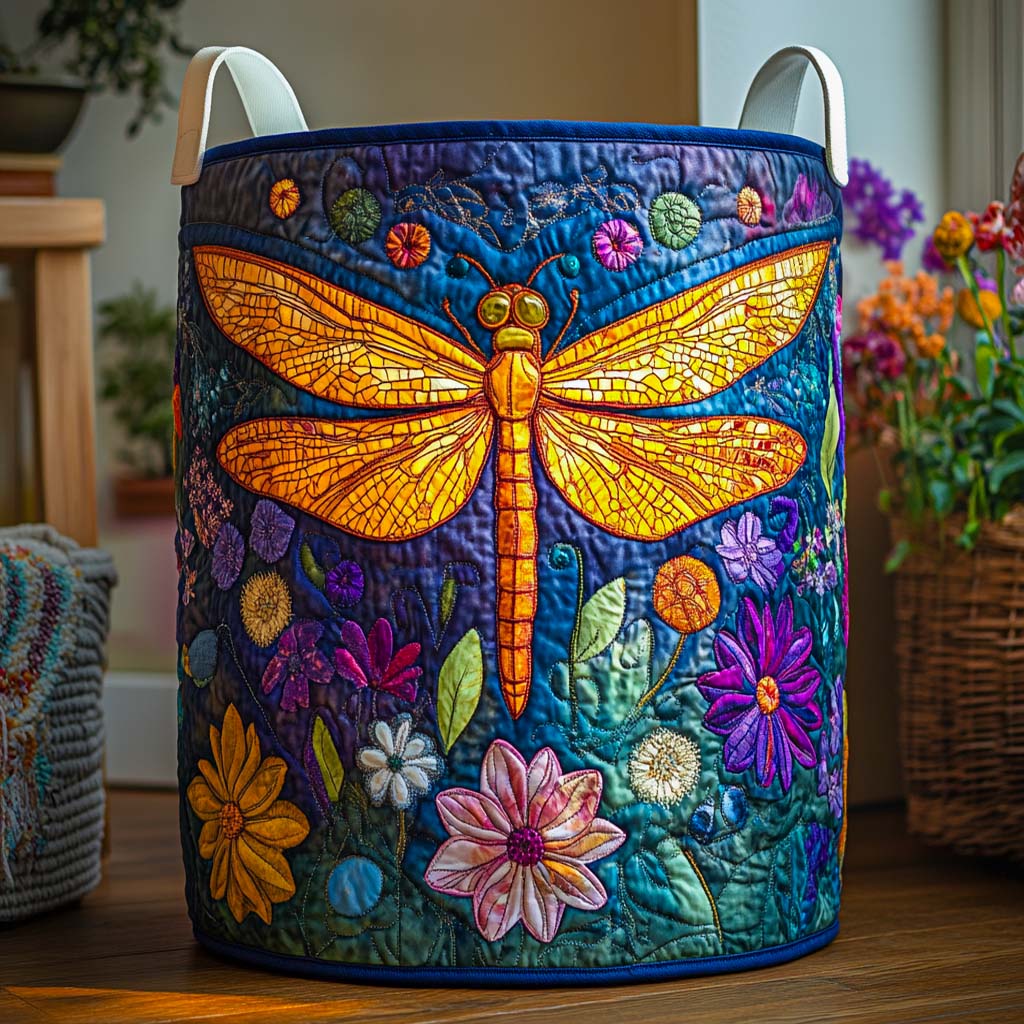 Twilight Petal Symphony Quilted Laundry Basket NCU0NXD826