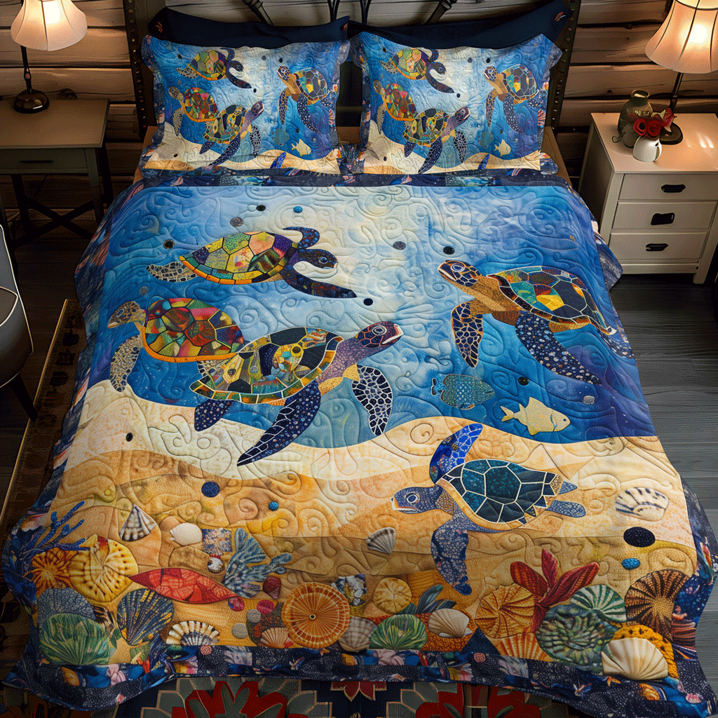 Underwater Odyssey 3-Piece Quilted Bedding Set NCU0TH1349