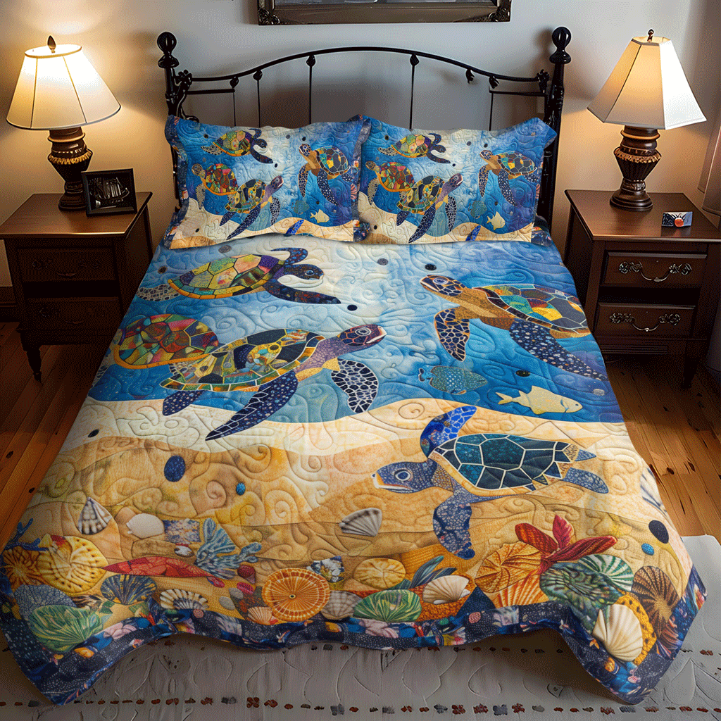 Underwater Odyssey 3-Piece Quilted Bedding Set NCU0TH1349