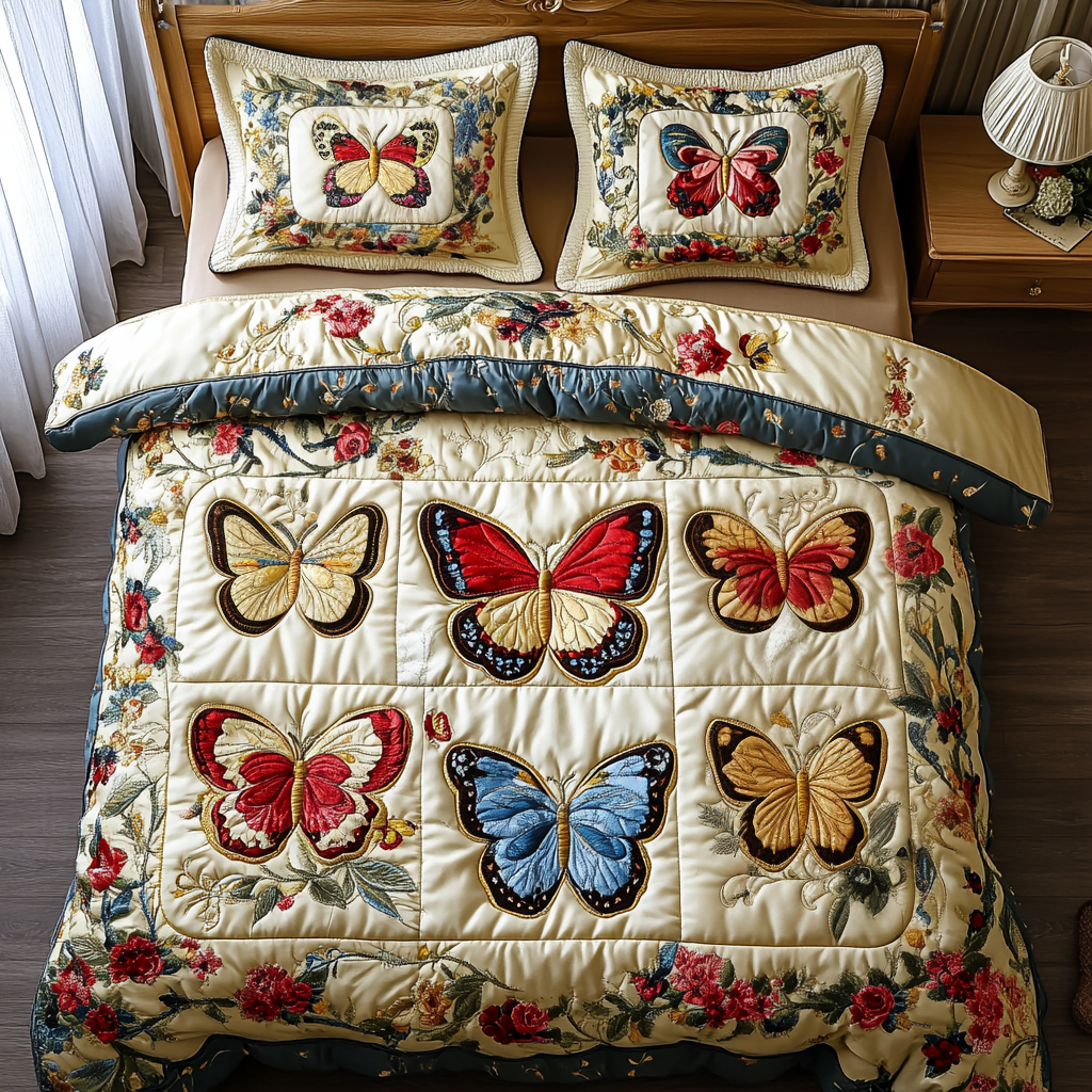 Velvet Wings Quilted Bedding Set NCU0DV117