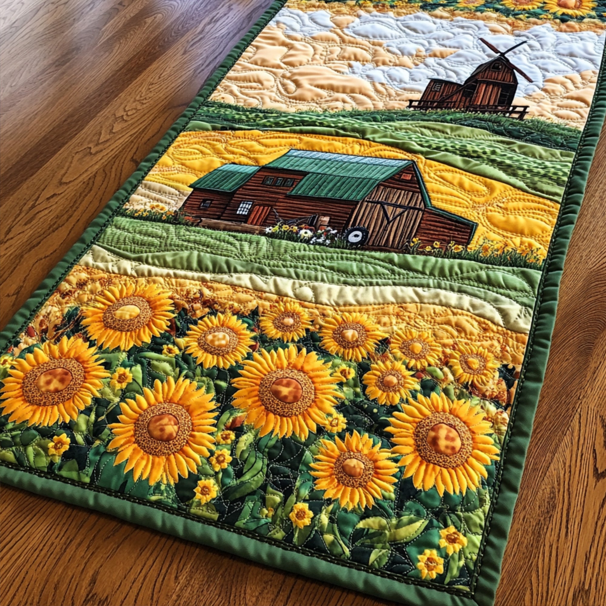 Verdant Valley Quilted Table Runner NCU0PTT410