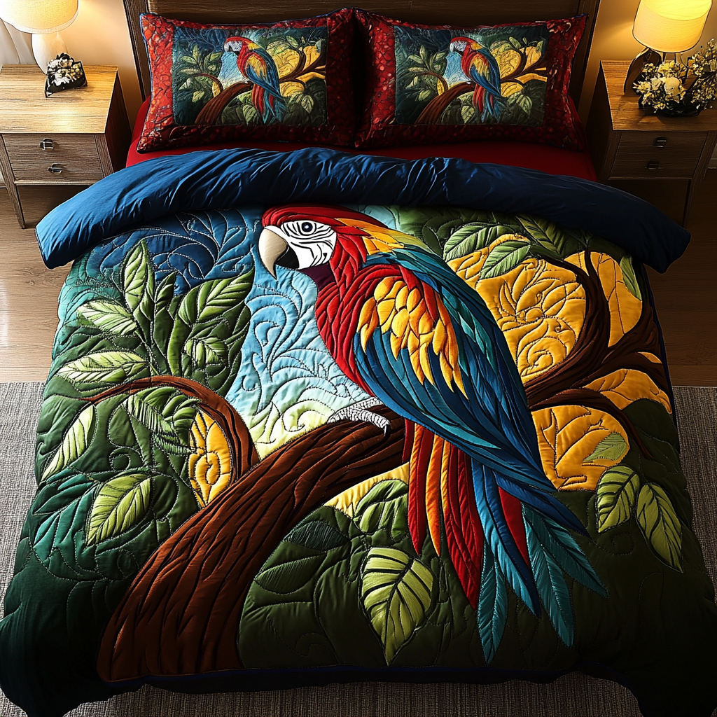 Vibrant Plume 3-Piece Quilted Bedding Set NCU0DDK151