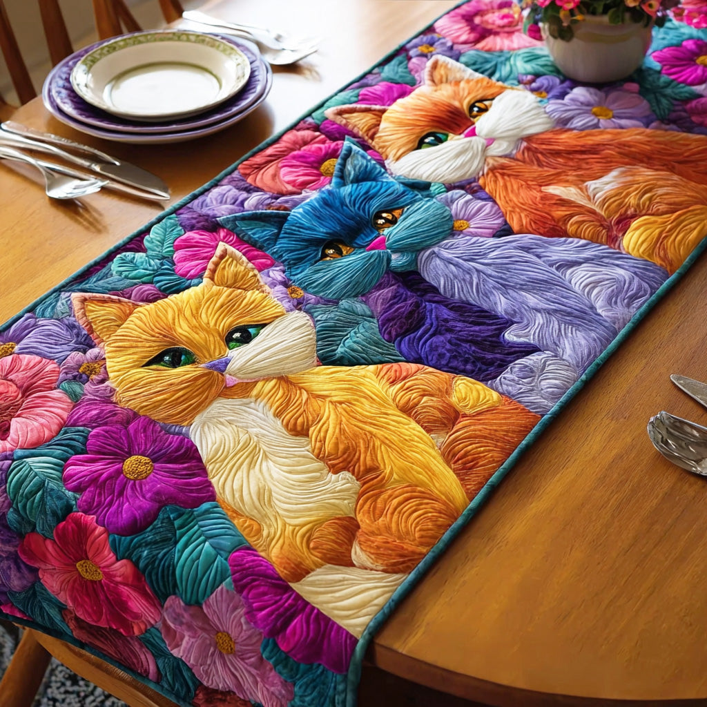 Vibrant Tail Whirl Quilted Table Runner NCU0NTD731