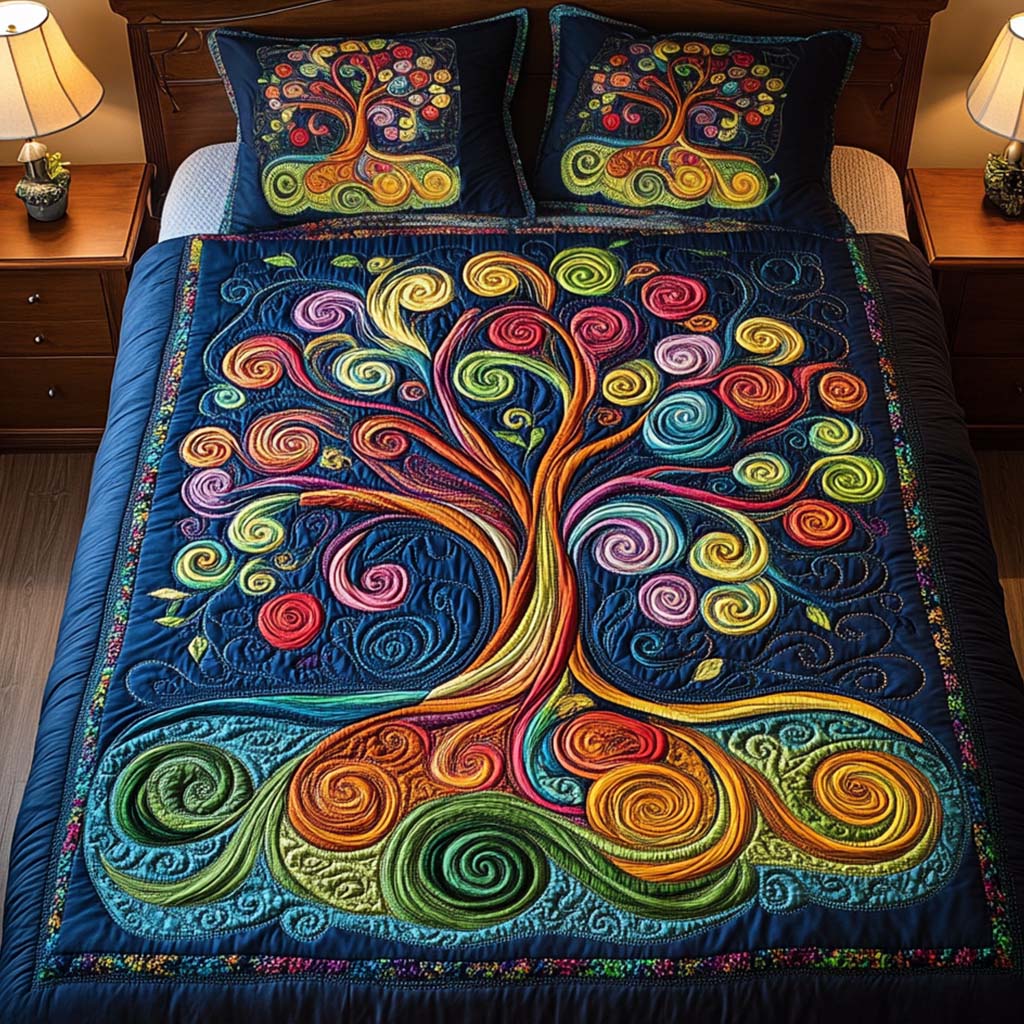 Vibrant Roots 3-Piece Quilted Bedding Set NCU0NNT092