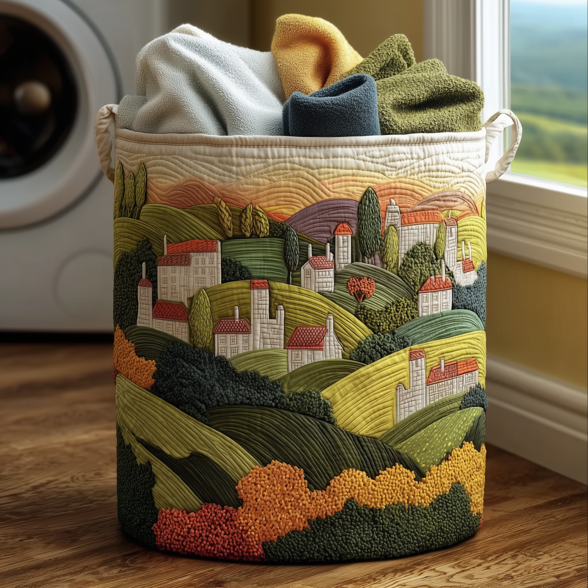 Village View Quilted Laundry Basket NCU0TH2943