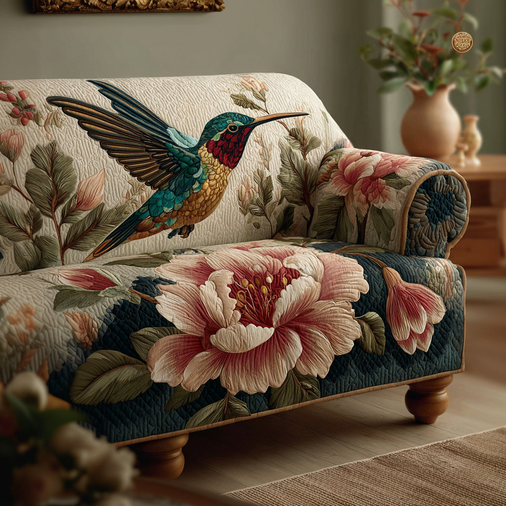 Vintage Bloom Quilted Sofa Cover NCU0LDH457