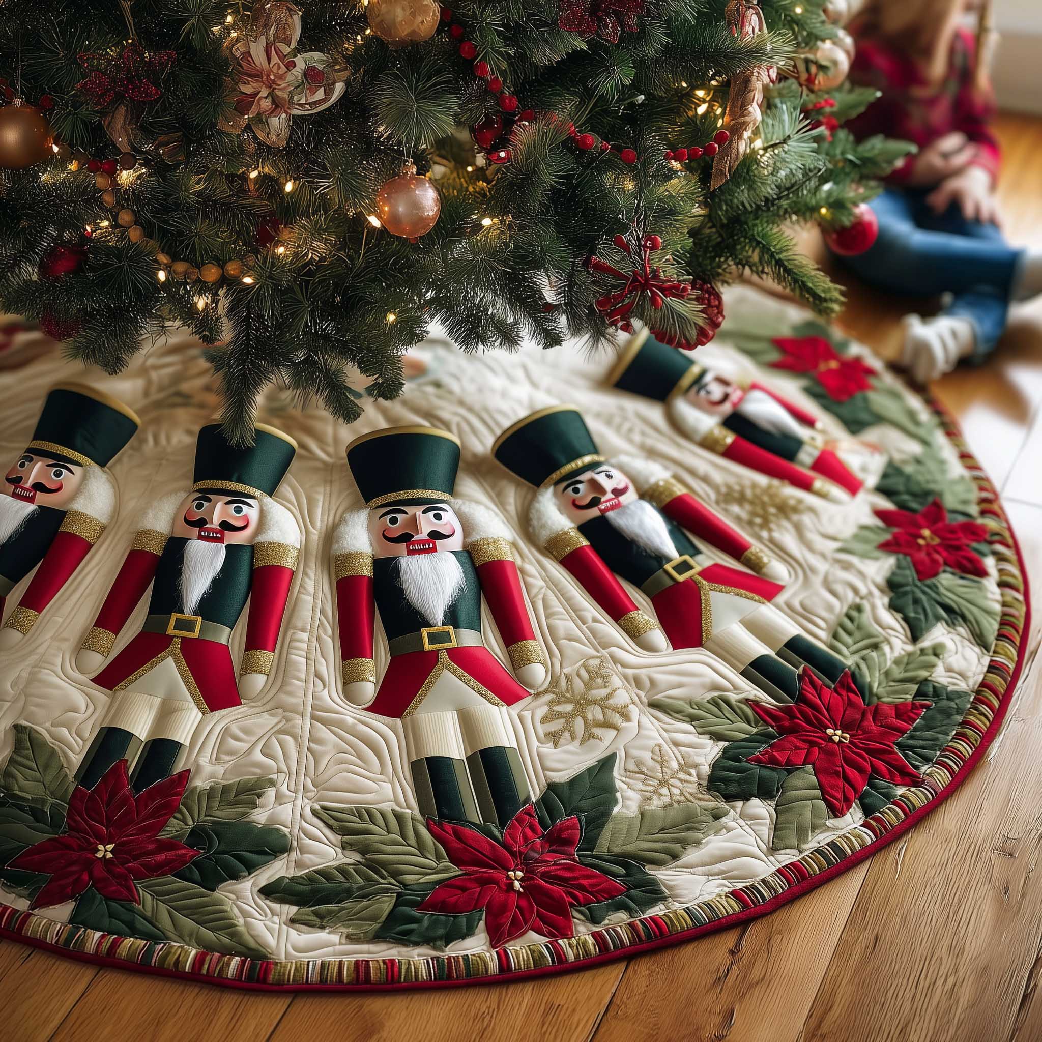 Vintage Nutcracker Holiday Christmas Quilted Tree Skirt NCU0HTT122