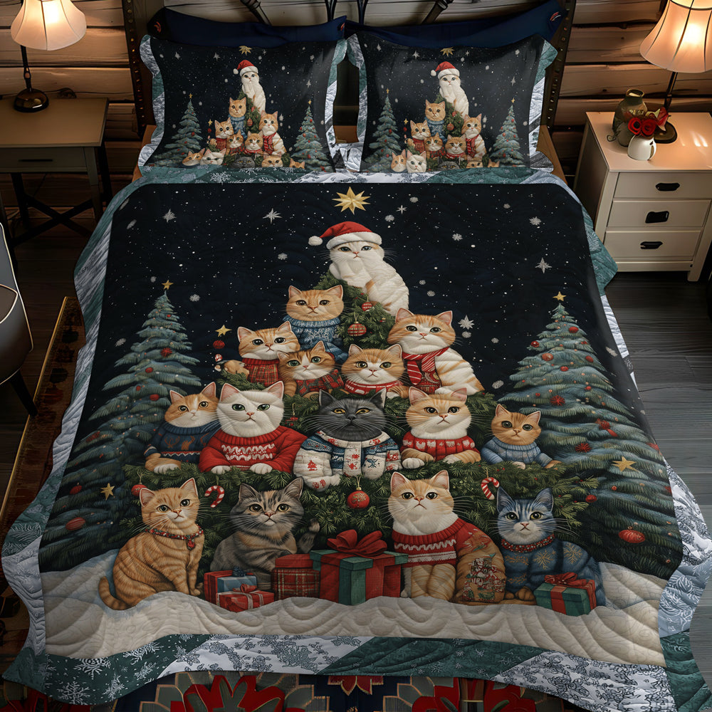 Warm Whiskers 3-Piece Quilted Bedding Set NCU0TL1750