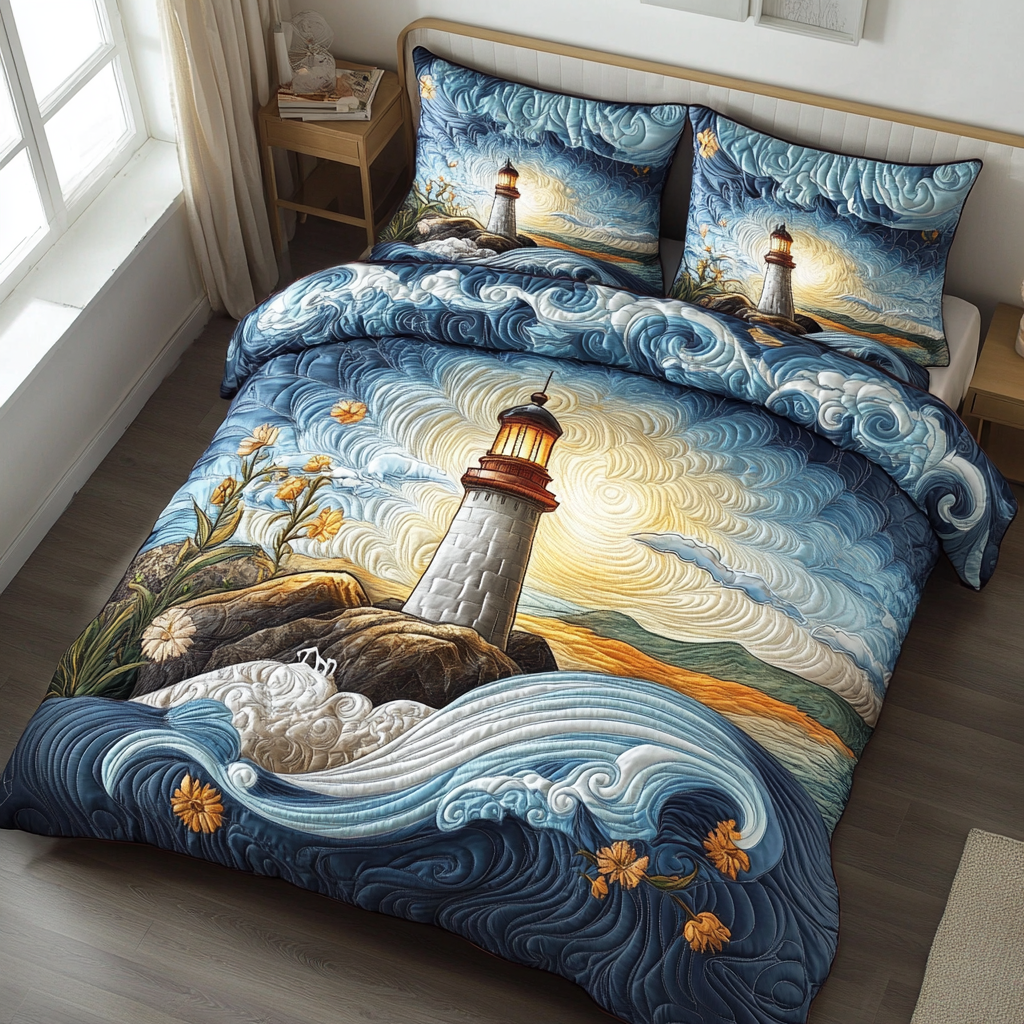 Wave Keeper 3-Piece Quilted Bedding Set NCU0PVL337