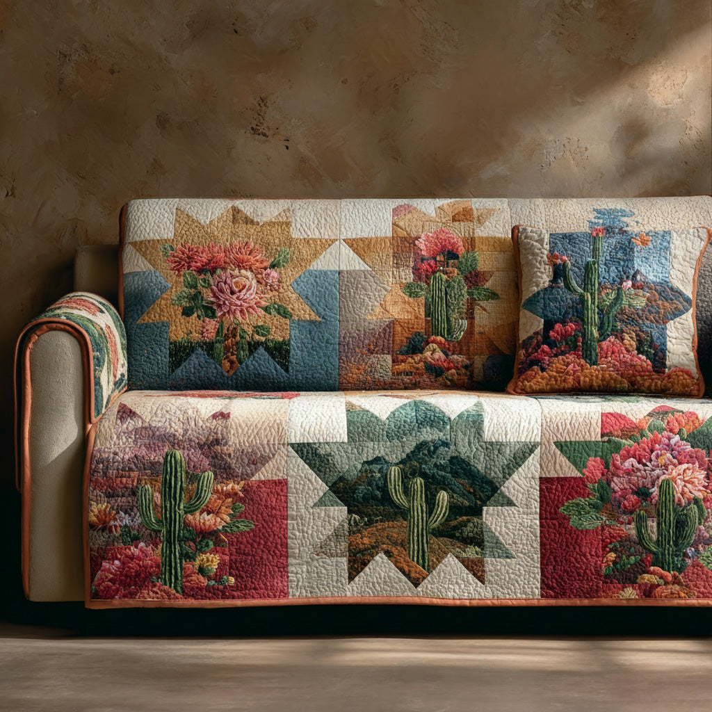 Western Canyon Bloom Quilted Sofa Cover NCU0LDH228