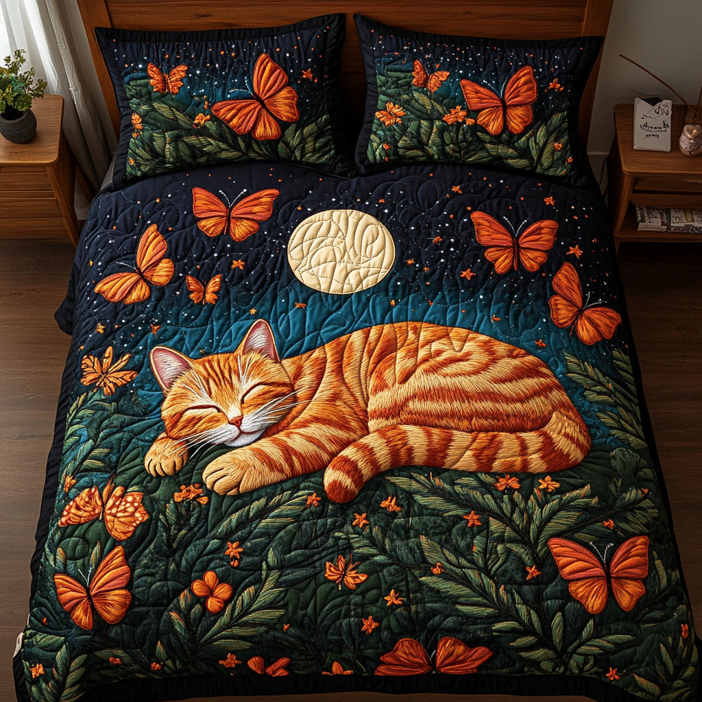 Whiskers And Paws 3-Piece Quilted Bedding Set NCU0DK2057