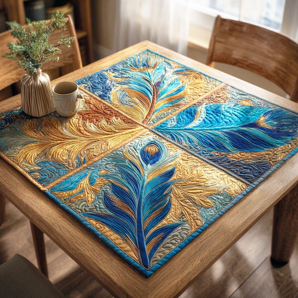 Whispering Feathers Quilted Table Topper NCU0NTD290